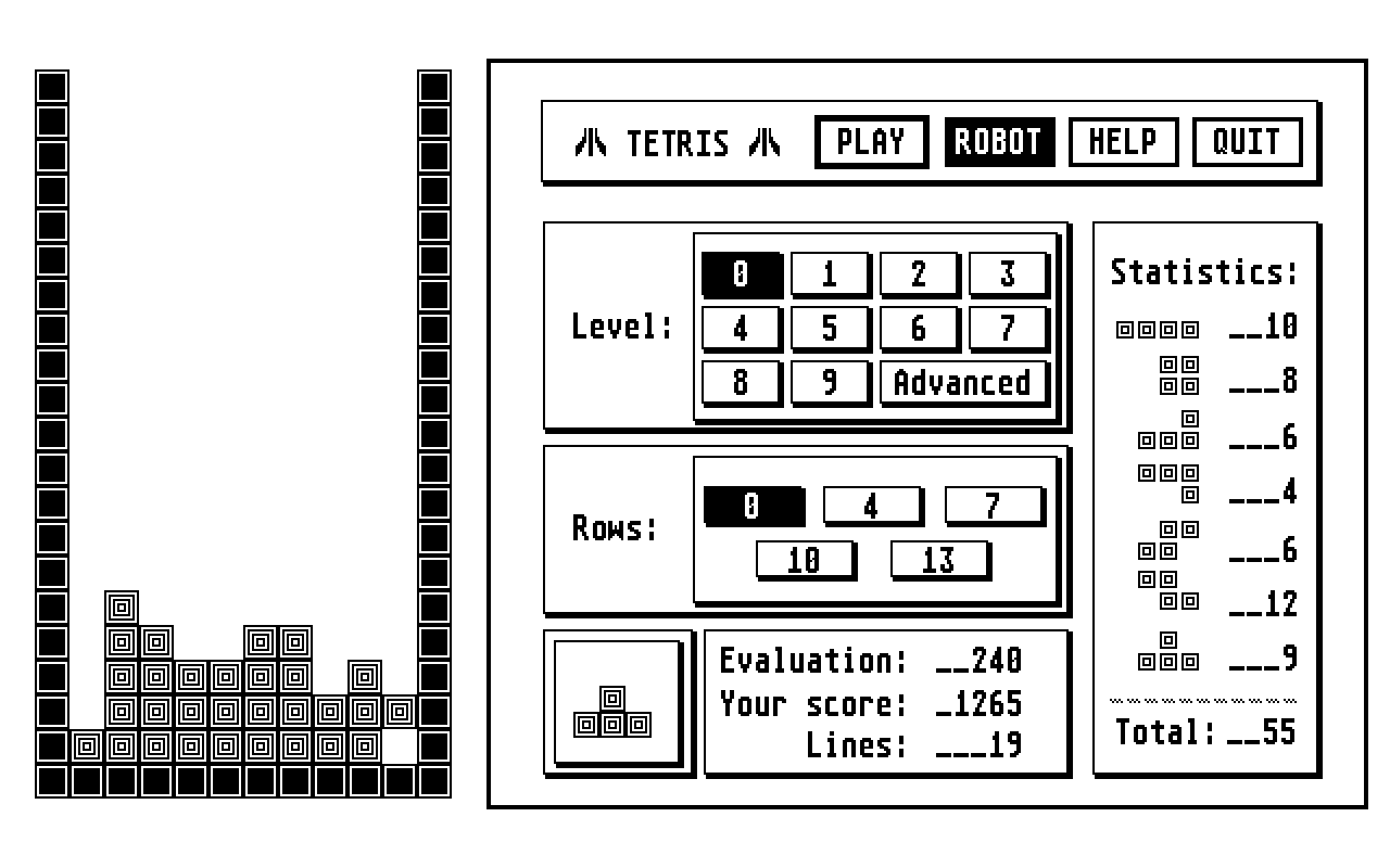 Tetris atari screenshot